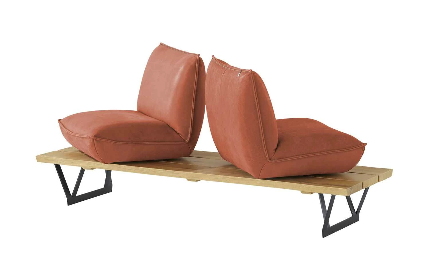 KOINOR Leder-Kufen-Bank auf Holzpodest drehbar Schwof | Fire (Cognac) / Kontrastfaden Beige Drehfunktion 14 KOINOR Leder-Kufen-Bank auf Holzpodest drehbar Schwof | Fire (Cognac) / Kontrastfaden Beige Drehfunktion – Bild 14