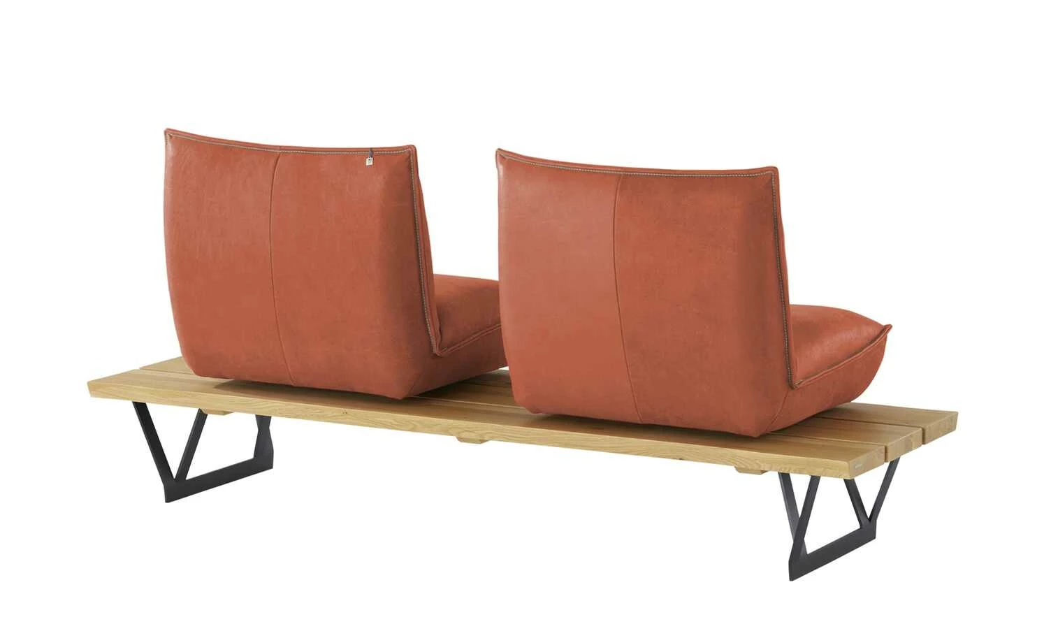 KOINOR Leder-Kufen-Bank auf Holzpodest drehbar Schwof | Fire (Cognac) / Kontrastfaden Beige Drehfunktion 10 KOINOR Leder-Kufen-Bank auf Holzpodest drehbar Schwof | Fire (Cognac) / Kontrastfaden Beige Drehfunktion – Bild 10