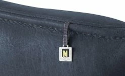 KOINOR Leder-Kufen-Bank auf Holzpodest drehbar Schwof | Night (Dunkelblau) / Kontrastfaden Grau Drehfunktion -Bänke Verkaufsladen 15302481 2 202109021233