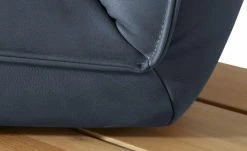 KOINOR Leder-Kufen-Bank auf Holzpodest drehbar Schwof | Night (Dunkelblau) / Kontrastfaden Grau Drehfunktion -Bänke Verkaufsladen 15302481 6 202109021233