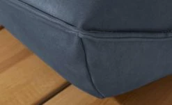 KOINOR Leder-Kufen-Bank auf Holzpodest drehbar Schwof | Night (Dunkelblau) / Kontrastfaden Grau Drehfunktion -Bänke Verkaufsladen 15302481 7 202109021233