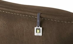 KOINOR Leder-Kufen-Bank auf Holzpodest drehbar Schwof | Muskat (Braun) / Kontrastfaden Beige Drehfunktion -Bänke Verkaufsladen 15302482 1 202109021233