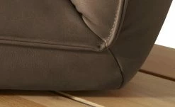 KOINOR Leder-Kufen-Bank auf Holzpodest drehbar Schwof | Muskat (Braun) / Kontrastfaden Beige Drehfunktion -Bänke Verkaufsladen 15302482 5 202109021233