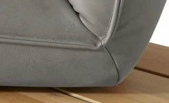 KOINOR Leder-Kufen-Bank auf Holzpodest drehbar Schwof | Asphalt (Hellgrau) / Kontrastfaden Schwarz Drehfunktion -Bänke Verkaufsladen 15302484 10 202109021233