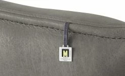 KOINOR Leder-Kufen-Bank auf Holzpodest drehbar Schwof | Asphalt (Hellgrau) / Kontrastfaden Schwarz Drehfunktion -Bänke Verkaufsladen 15302484 6 202109021233