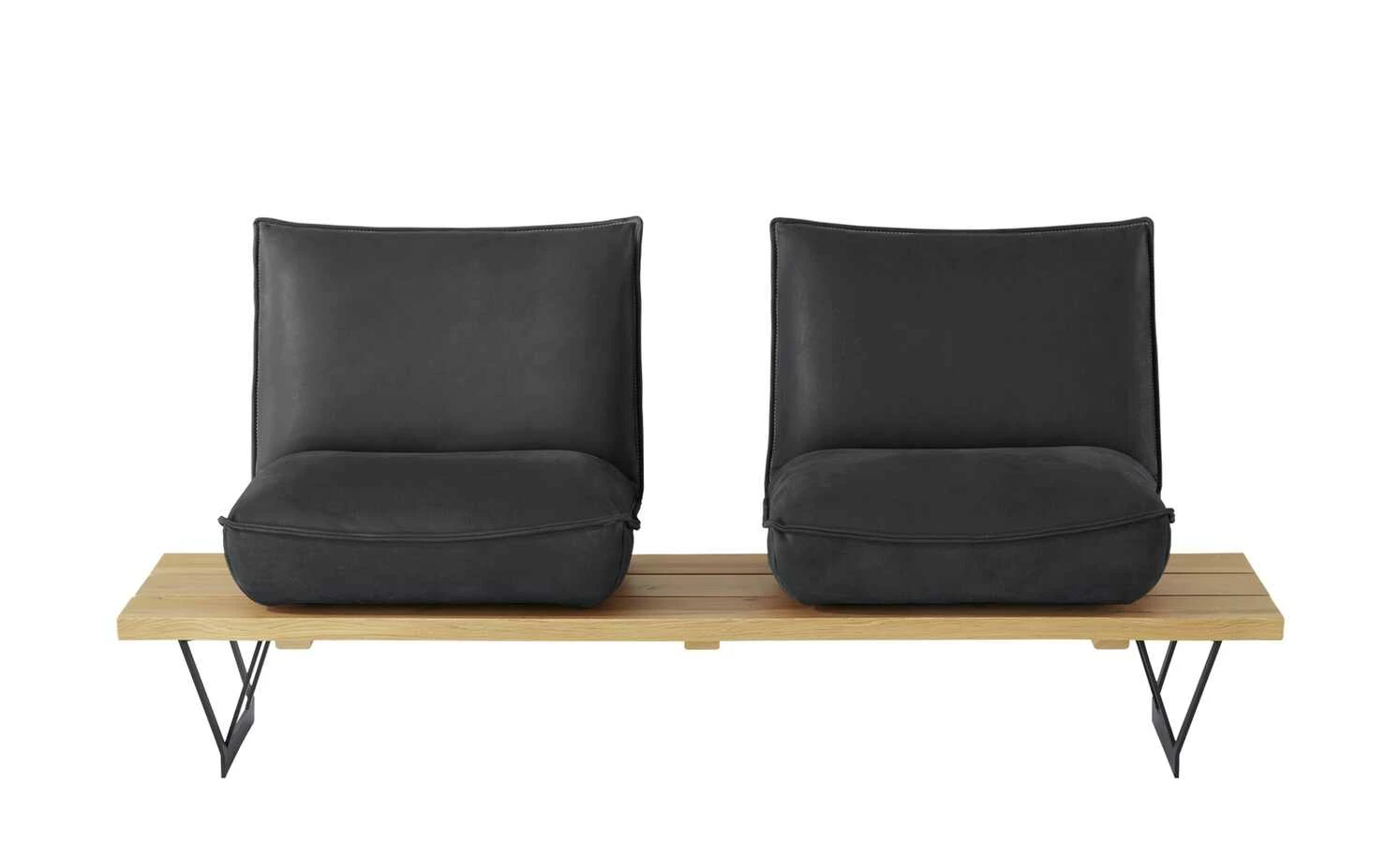 KOINOR Leder-Kufen-Bank auf Holzpodest drehbar Schwof | Omega (Dunkelgrau) / Kontrastfaden Hellgrau Drehfunktion 7 KOINOR Leder-Kufen-Bank auf Holzpodest drehbar Schwof | Omega (Dunkelgrau) / Kontrastfaden Hellgrau Drehfunktion – Bild 7