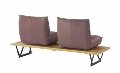 KOINOR Leder-Kufen-Bank auf Holzpodest drehbar Schwof | Plum (Rosa) / Kontrastfaden Hellgrau Drehfunktion -Bänke Verkaufsladen 15302486 1 202109021233