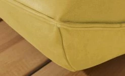 KOINOR Leder-Kufen-Bank auf Holzpodest drehbar Schwof | Safran (Gelb) / Kontrastfaden Grau Drehfunktion -Bänke Verkaufsladen 15302487 12 202109021233