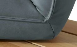 KOINOR Leder-Kufen-Bank auf Holzpodest drehbar Schwof | Mare (Blau) / Kontrastfaden Hellgrau Drehfunktion -Bänke Verkaufsladen 15302488 5 202109021233