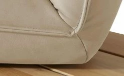 KOINOR Leder-Kufen-Bank auf Holzpodest drehbar Schwof | Jade (Beige) / Kontrastfaden Dunkelbraun Drehfunktion -Bänke Verkaufsladen 15302489 12 202109021233