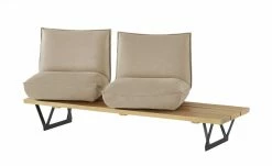 KOINOR Leder-Kufen-Bank auf Holzpodest drehbar Schwof | Jade (Beige) / Kontrastfaden Dunkelbraun Drehfunktion -Bänke Verkaufsladen 15302489 2 202109021233