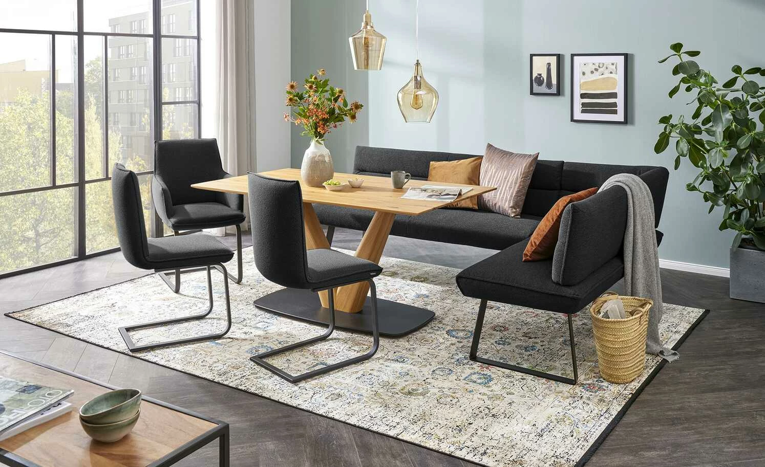 KOINOR Eckbank Dining System 3 | Schwarz links 237|cm 1 KOINOR Eckbank Dining System 3 | Schwarz links 237|cm