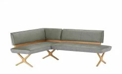KOINOR Eckbank Dining System 2 | Hellgrau / Hellgrau / Kontrastfaden Schwarz rechts 197|cm