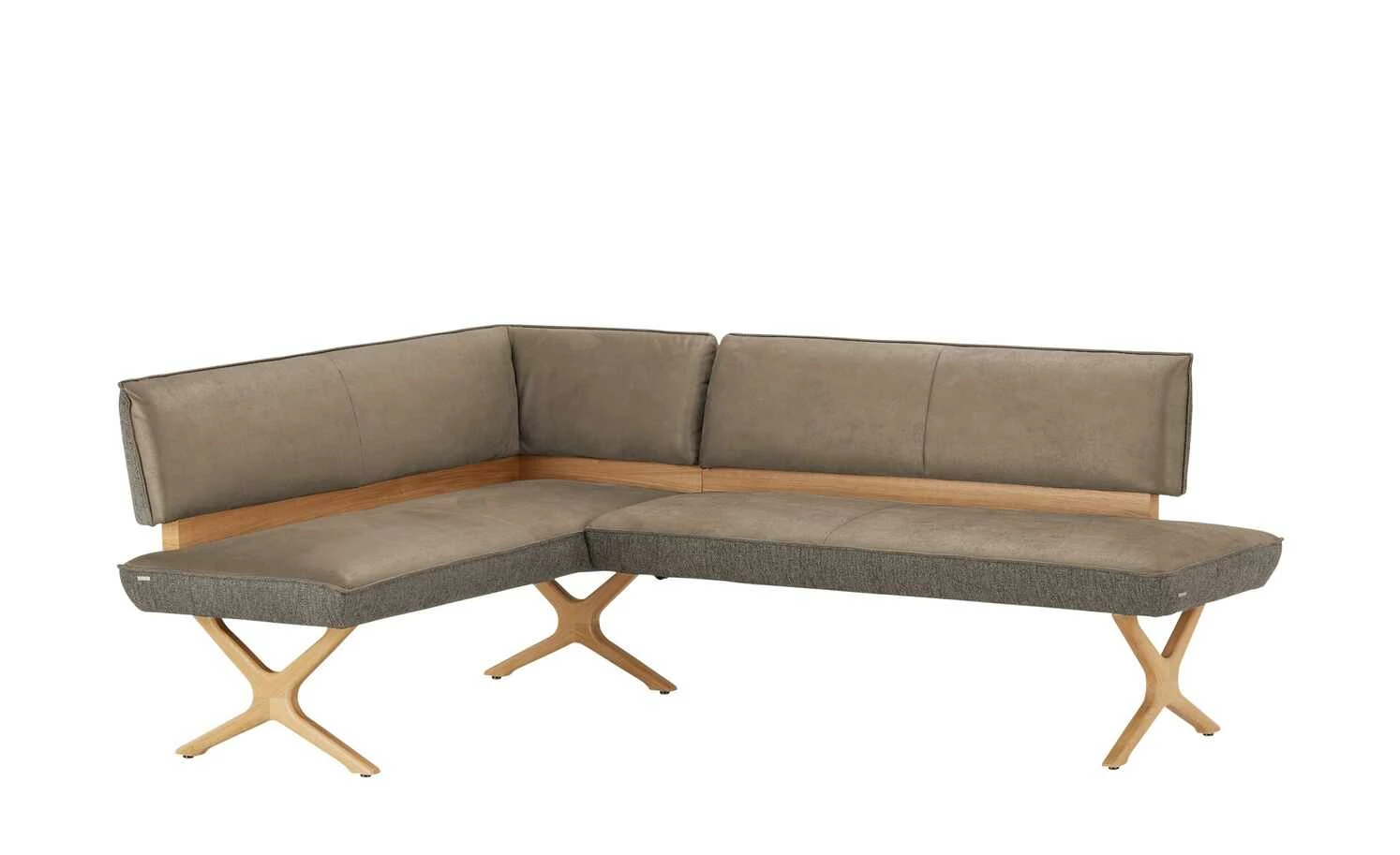 KOINOR Eckbank Dining System 2 | Hellbraun / Dunkelbraun / Kontrastfaden Schwarz rechts 197|cm 1 KOINOR Eckbank Dining System 2 | Hellbraun / Dunkelbraun / Kontrastfaden Schwarz rechts 197|cm