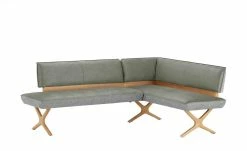 KOINOR Eckbank Dining System 2 | Hellgrau / Hellgrau / Kontrastfaden Schwarz links 197|cm