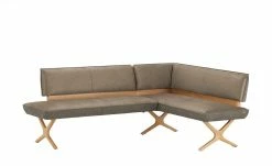 KOINOR Eckbank Dining System 2 | Hellbraun / Dunkelbraun / Kontrastfaden Schwarz links 197|cm