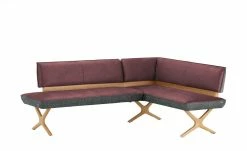 KOINOR Eckbank Dining System 2 | Rostrot / Dunkelgrau / Kontrastfaden Schwarz links 197|cm