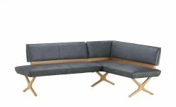 KOINOR Eckbank Dining System 2 | Blau-Grau / Dunkelgrau / Kontrastfaden Schwarz links 197|cm