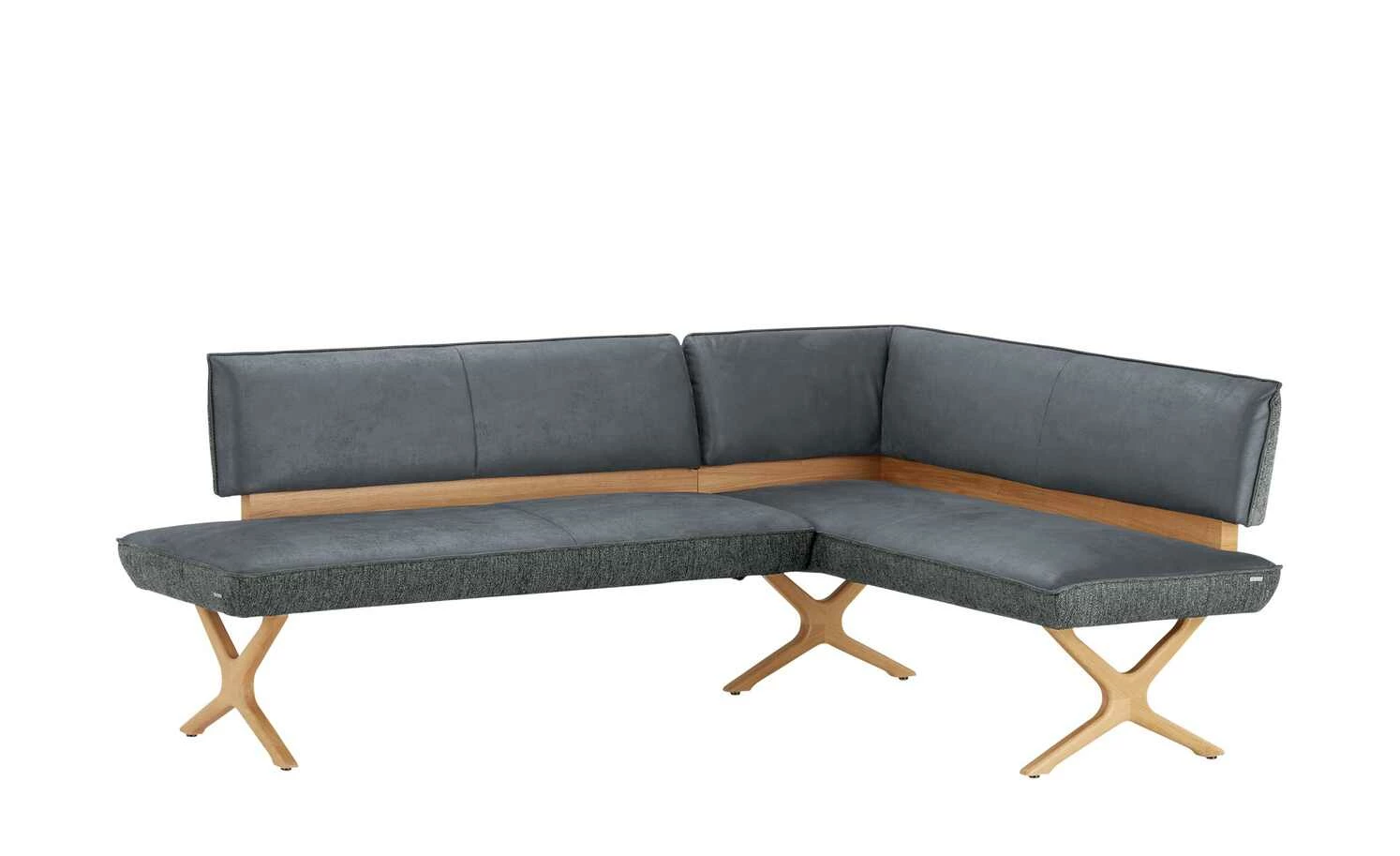 KOINOR Eckbank Dining System 2 | Blau-Grau / Dunkelgrau / Kontrastfaden Schwarz links 197|cm 1 KOINOR Eckbank Dining System 2 | Blau-Grau / Dunkelgrau / Kontrastfaden Schwarz links 197|cm