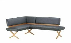 KOINOR Eckbank Dining System 2 | Blau-Grau / Dunkelgrau / Kontrastfaden Schwarz rechts 197|cm