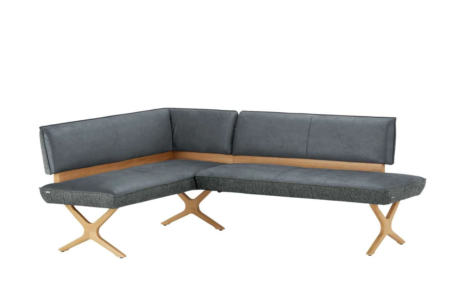 KOINOR Eckbank Dining System 2 | Blau-Grau / Dunkelgrau / Kontrastfaden Schwarz rechts 197|cm 1 KOINOR Eckbank Dining System 2 | Blau-Grau / Dunkelgrau / Kontrastfaden Schwarz rechts 197|cm