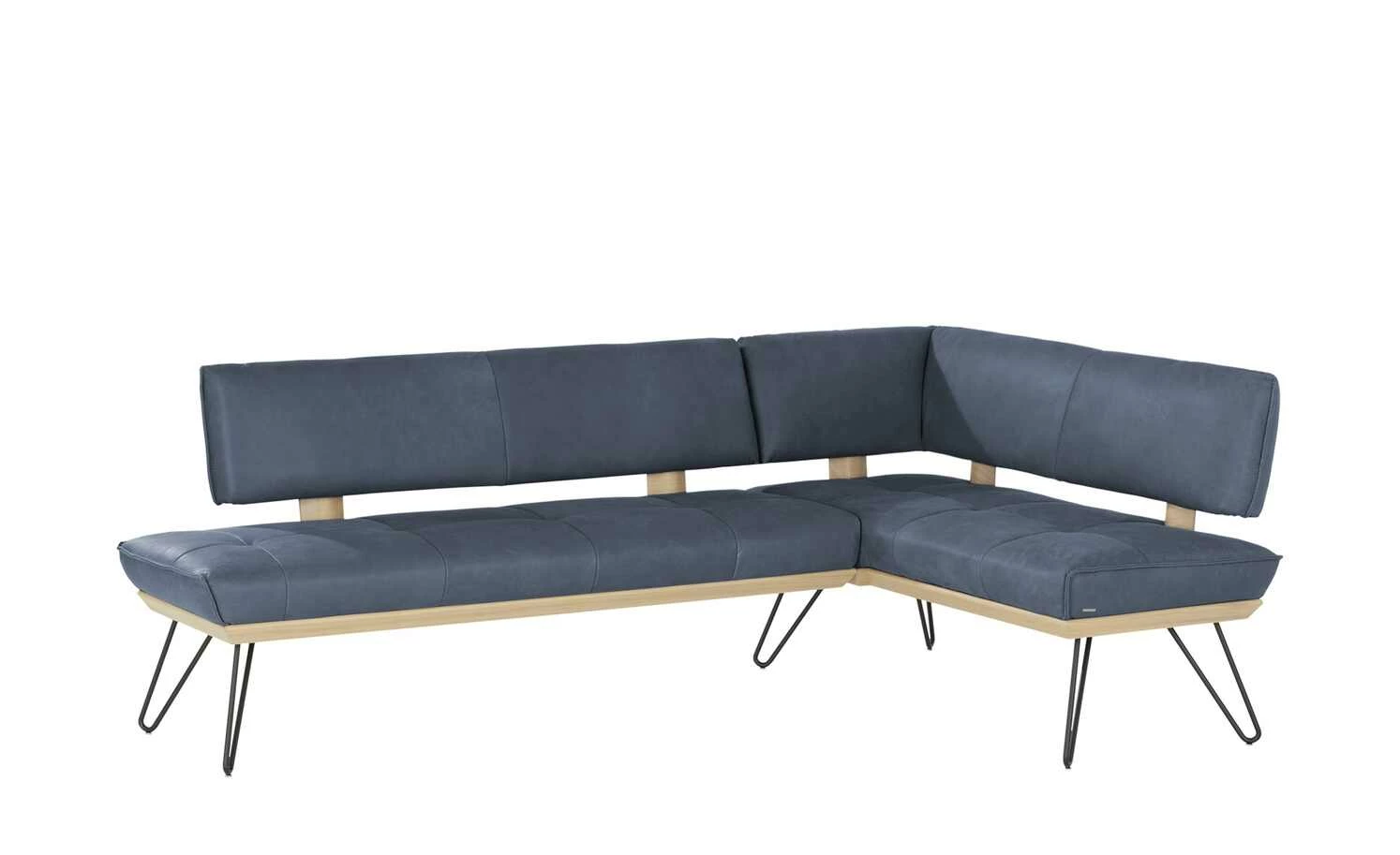 KOINOR Leder-Eckbank Dining System 4 | Night (Dunkelblau) / Kontrastnaht Grau links 217|cm 2 KOINOR Leder-Eckbank Dining System 4 | Night (Dunkelblau) / Kontrastnaht Grau links 217|cm – Bild 2