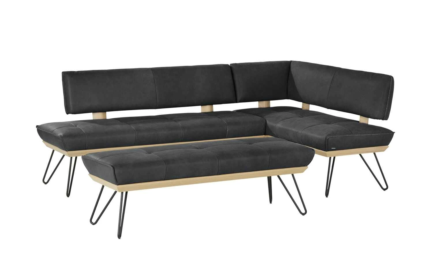 KOINOR Leder-Eckbank Dining System 4 | Omega (Dunkelgrau) / Kontrastnaht Hellgrau links 217|cm 11 KOINOR Leder-Eckbank Dining System 4 | Omega (Dunkelgrau) / Kontrastnaht Hellgrau links 217|cm – Bild 11