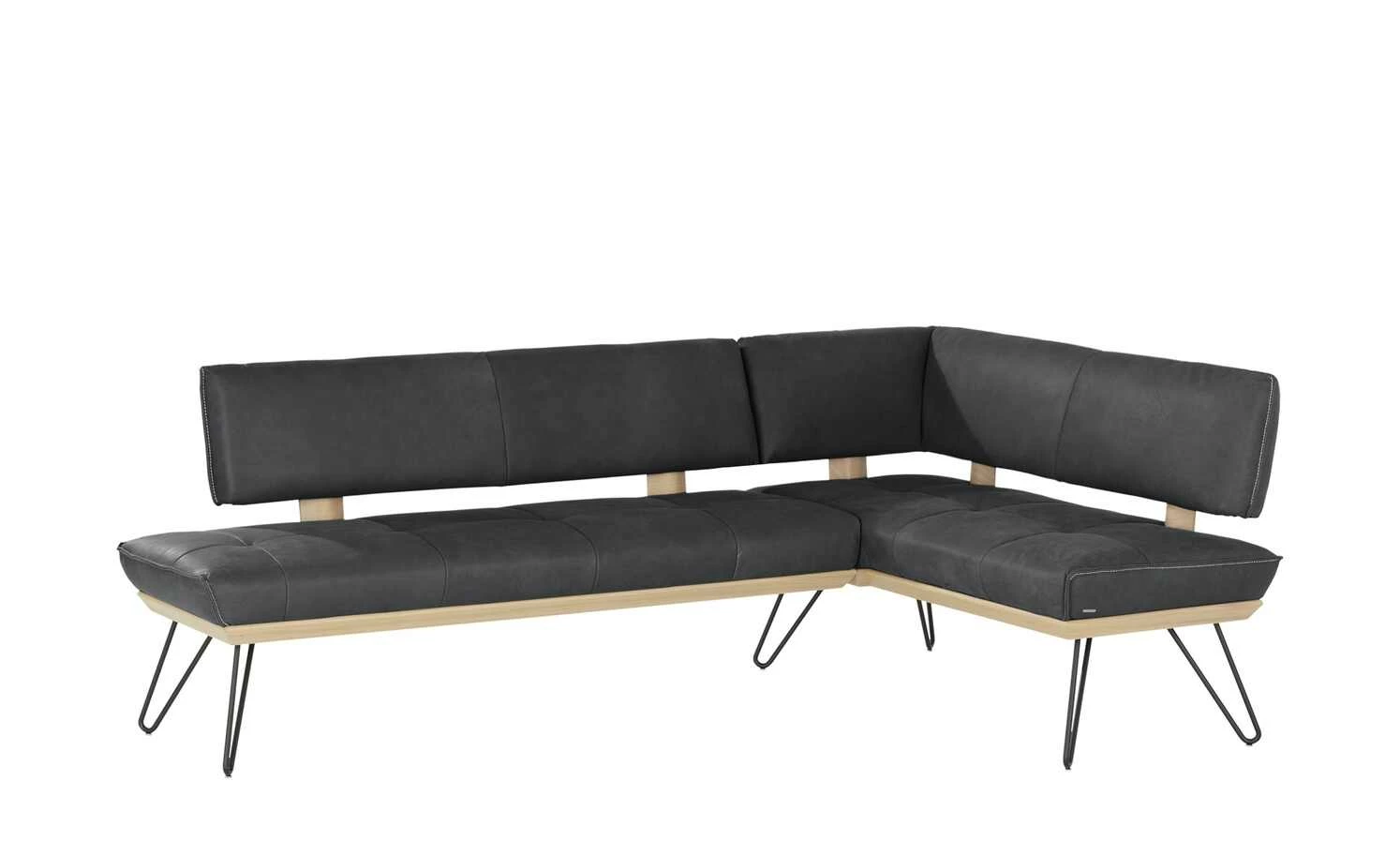 KOINOR Leder-Eckbank Dining System 4 | Omega (Dunkelgrau) / Kontrastnaht Hellgrau links 217|cm 2 KOINOR Leder-Eckbank Dining System 4 | Omega (Dunkelgrau) / Kontrastnaht Hellgrau links 217|cm – Bild 2