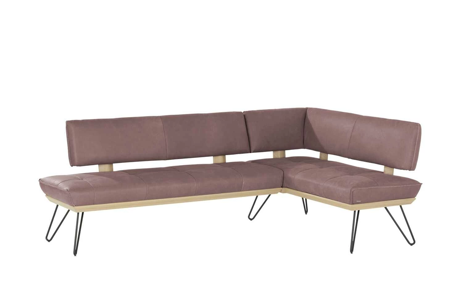 KOINOR Leder-Eckbank Dining System 4 | Plum (Rosa) / Kontrastnaht Hellgrau links 217|cm 2 KOINOR Leder-Eckbank Dining System 4 | Plum (Rosa) / Kontrastnaht Hellgrau links 217|cm – Bild 2