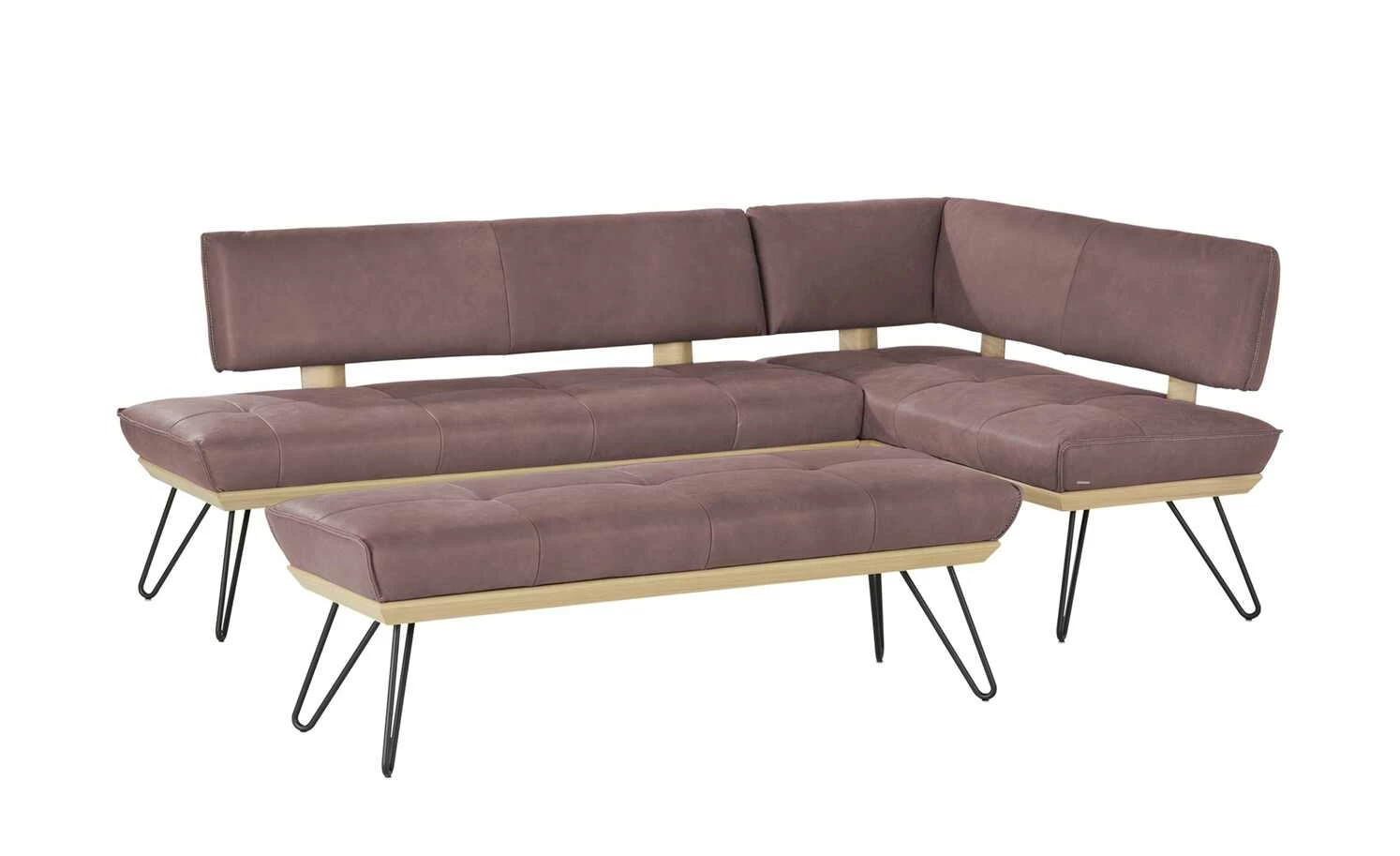 KOINOR Leder-Eckbank Dining System 4 | Plum (Rosa) / Kontrastnaht Hellgrau links 217|cm 4 KOINOR Leder-Eckbank Dining System 4 | Plum (Rosa) / Kontrastnaht Hellgrau links 217|cm – Bild 4