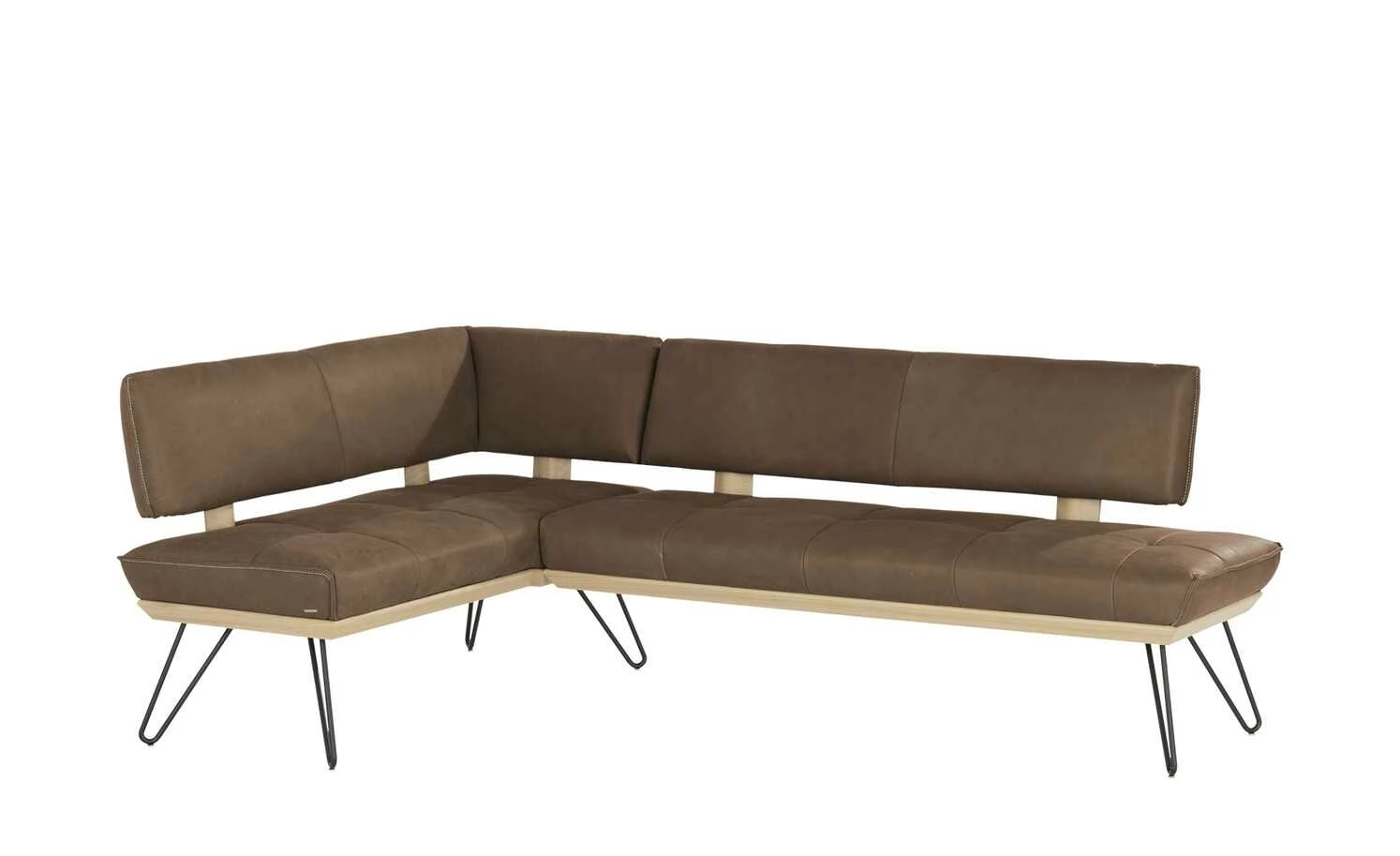 KOINOR Leder-Eckbank Dining System 4 | Muskat (Braun) / Kontrastnaht Beige rechts 217|cm 2 KOINOR Leder-Eckbank Dining System 4 | Muskat (Braun) / Kontrastnaht Beige rechts 217|cm – Bild 2