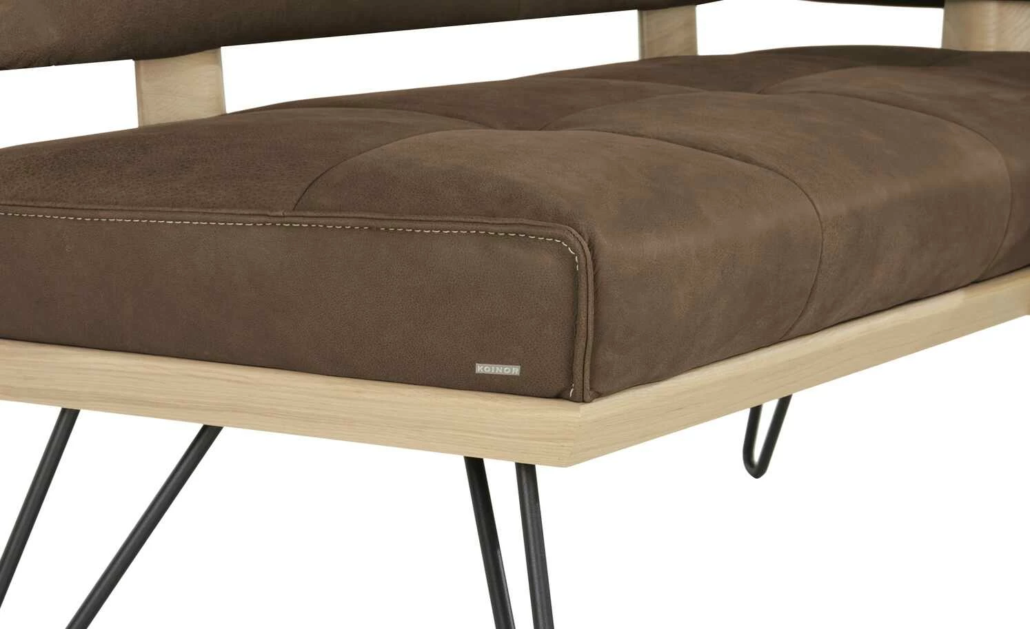 KOINOR Leder-Eckbank Dining System 4 | Muskat (Braun) / Kontrastnaht Beige rechts 217|cm 6 KOINOR Leder-Eckbank Dining System 4 | Muskat (Braun) / Kontrastnaht Beige rechts 217|cm – Bild 6