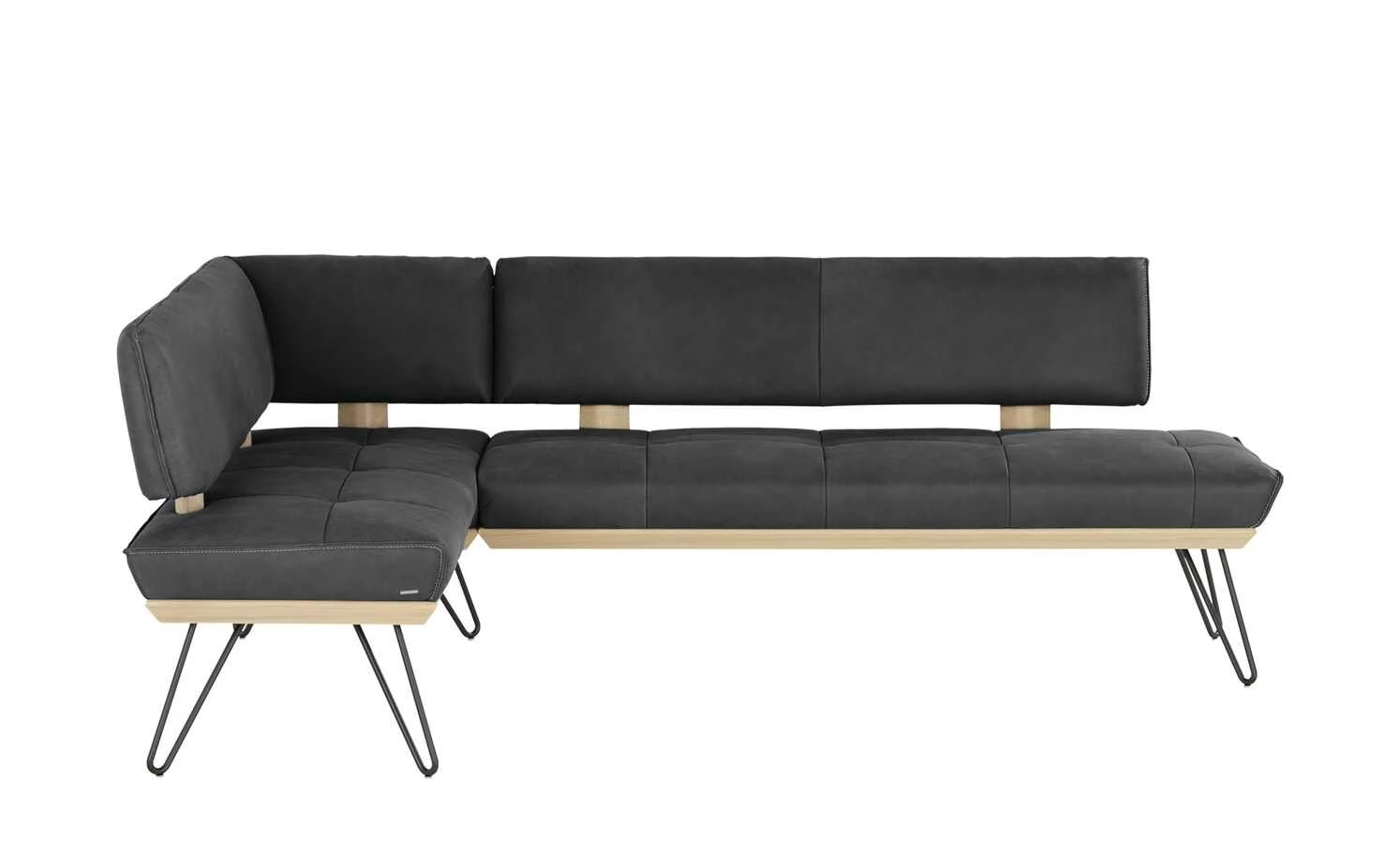 KOINOR Leder-Eckbank Dining System 4 | Omega (Dunkelgrau) / Kontrastnaht Hellgrau rechts 217|cm 3 KOINOR Leder-Eckbank Dining System 4 | Omega (Dunkelgrau) / Kontrastnaht Hellgrau rechts 217|cm – Bild 3