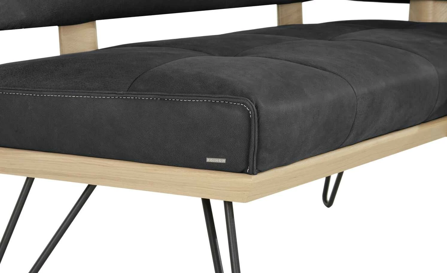 KOINOR Leder-Eckbank Dining System 4 | Omega (Dunkelgrau) / Kontrastnaht Hellgrau rechts 217|cm 6 KOINOR Leder-Eckbank Dining System 4 | Omega (Dunkelgrau) / Kontrastnaht Hellgrau rechts 217|cm – Bild 6