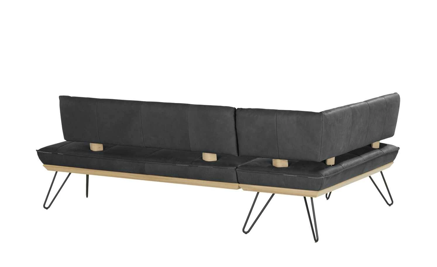 KOINOR Leder-Eckbank Dining System 4 | Omega (Dunkelgrau) / Kontrastnaht Hellgrau rechts 217|cm 10 KOINOR Leder-Eckbank Dining System 4 | Omega (Dunkelgrau) / Kontrastnaht Hellgrau rechts 217|cm – Bild 10