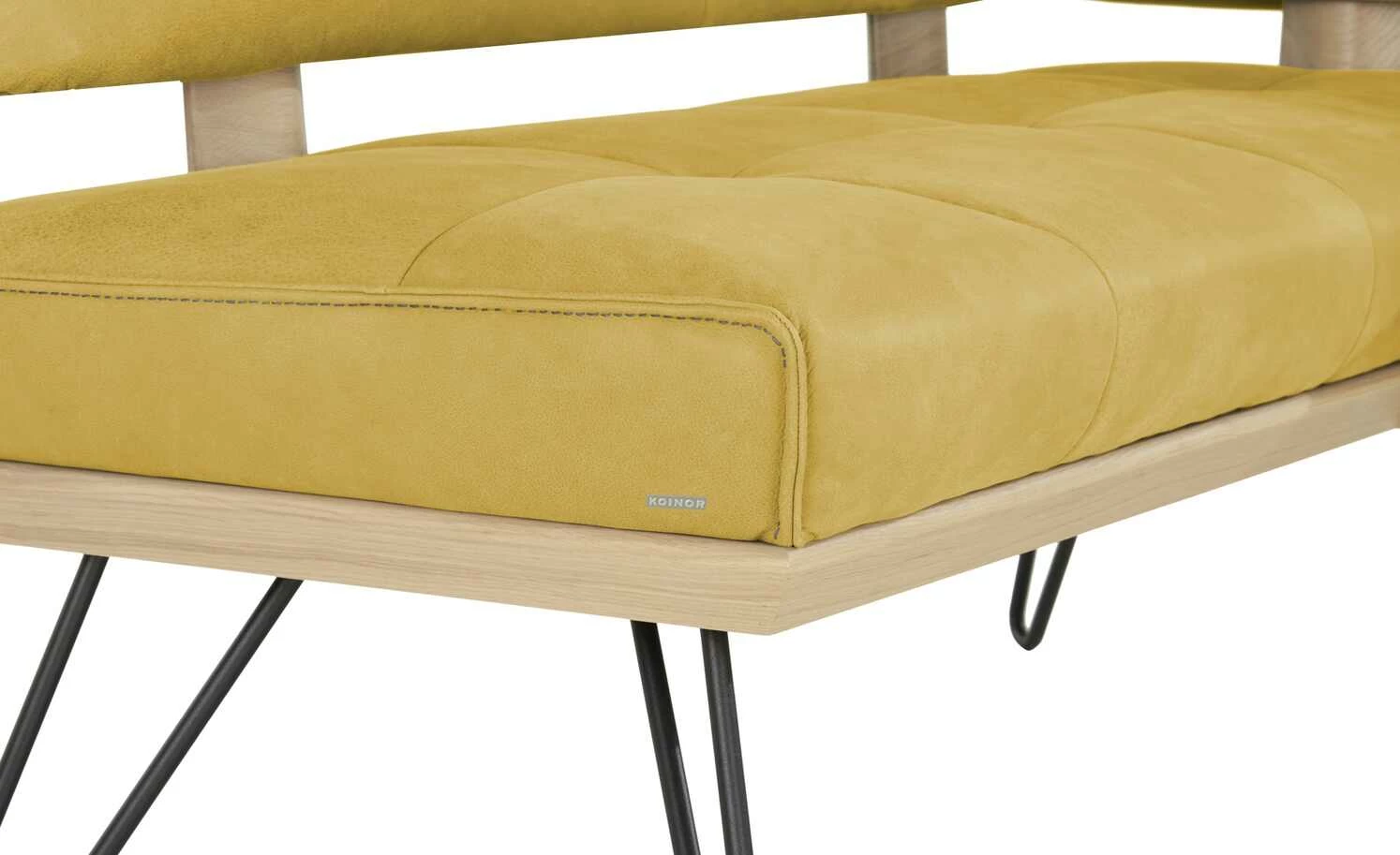 KOINOR Leder-Eckbank Dining System 4 | Safran (Gelb) / Kontrastnaht Grau rechts 217|cm 5 KOINOR Leder-Eckbank Dining System 4 | Safran (Gelb) / Kontrastnaht Grau rechts 217|cm – Bild 5