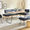 KOINOR Hockerbank Dining System 4 | Night (Dunkelblau) / Kontrastnaht Grau 130|cm