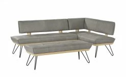 KOINOR Hockerbank Dining System 4 | Asphalt (Hellgrau) / Kontrastnaht Schwarz 130|cm -Bänke Verkaufsladen 15303208 9 202111251235