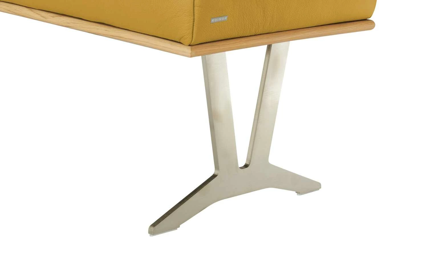 KOINOR Leder-Hockerbank Sqare | Giallo (Gelb) / Kontrastnaht Schwarz 104|cm 3 KOINOR Leder-Hockerbank Sqare | Giallo (Gelb) / Kontrastnaht Schwarz 104|cm – Bild 3