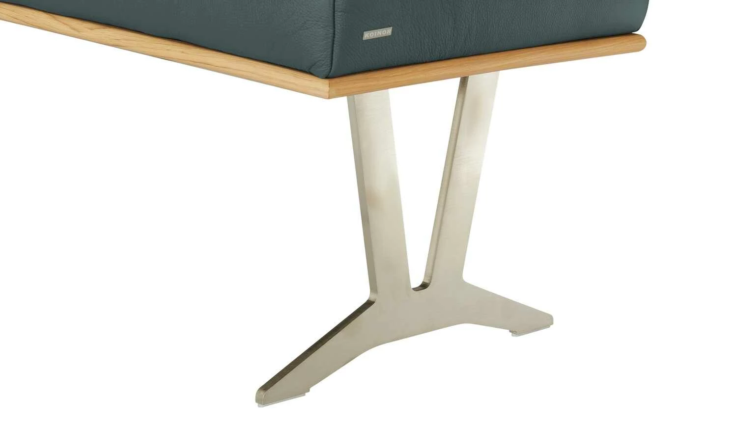 KOINOR Leder-Hockerbank Sqare | Lago (Blau) / Kontrastnaht Schwarz 104|cm 2 KOINOR Leder-Hockerbank Sqare | Lago (Blau) / Kontrastnaht Schwarz 104|cm – Bild 2