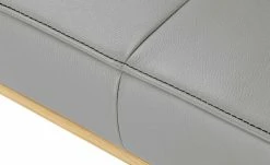 KOINOR Leder-Hockerbank Sqare | Silver (Hellgrau) / Kontrastnaht Schwarz 104|cm -Bänke Verkaufsladen 15303266 2 202111242310