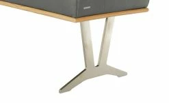 KOINOR Leder-Hockerbank Sqare | Achat (Grau) / Kontrastnaht Schwarz 104|cm -Bänke Verkaufsladen 15303267 4 202111242310