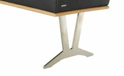 KOINOR Leder-Hockerbank Sqare | Nero (Schwarz) / Kontrastnaht Grau 104|cm -Bänke Verkaufsladen 15303268 4 202111242310