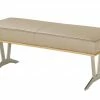 KOINOR Leder-Hockerbank Sqare | Sabbia (Beige) / Kontrastnaht Dunkelbraun 104|cm