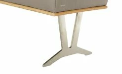 KOINOR Leder-Hockerbank Sqare | Nebbia (Taupe) / Kontrastnaht Dunkelbraun 104|cm -Bänke Verkaufsladen 15303270 4 202111242310