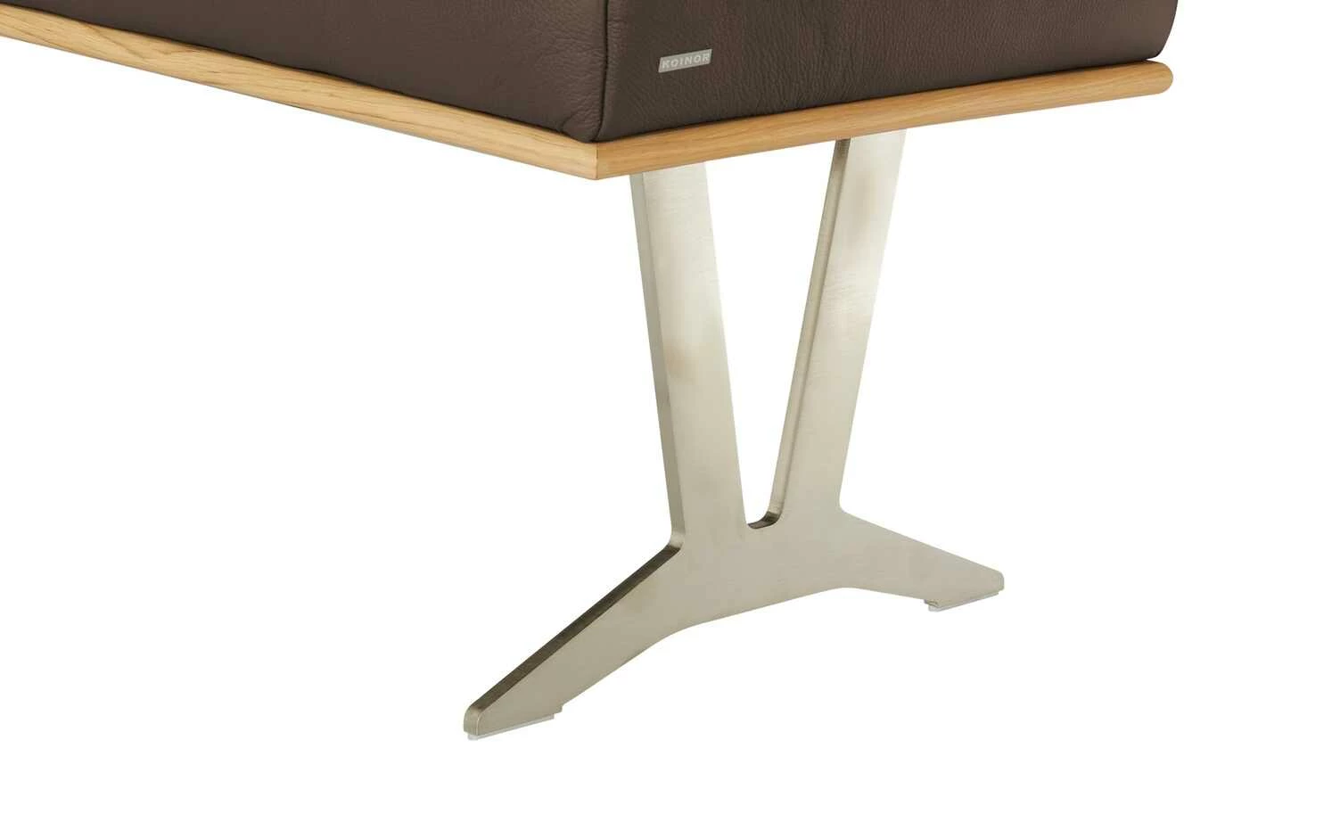 KOINOR Leder-Hockerbank Sqare | Bruna (Braun) / Kontrastnaht Schwarz 104|cm 4 KOINOR Leder-Hockerbank Sqare | Bruna (Braun) / Kontrastnaht Schwarz 104|cm – Bild 4