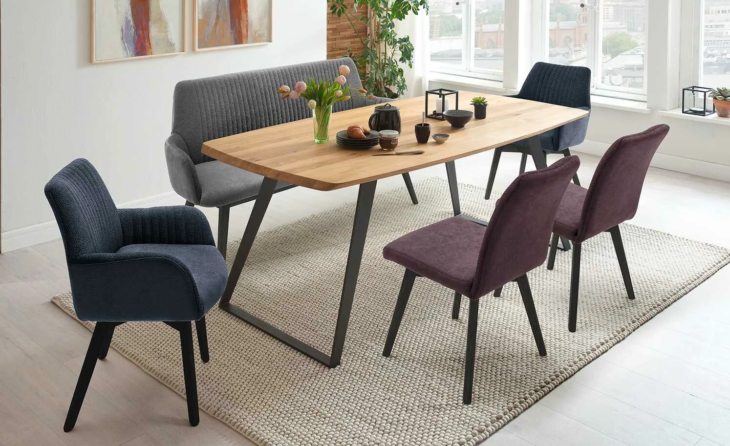 Woodford Polsterbank Menda | Schwarz Anthrazit 1 Woodford Polsterbank Menda | Schwarz Anthrazit