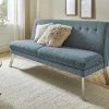 Barnickel Küchensofa Tabea | Blau / Braun 126|cm Edelstahl