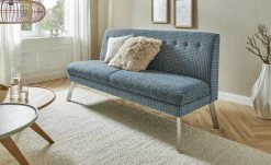 Barnickel Küchensofa Tabea | Blau / Braun 126|cm Edelstahl