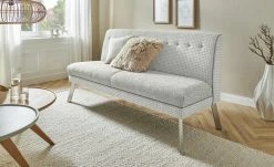 Barnickel Küchensofa Tabea | Hellgrau / Creme 126|cm Edelstahl